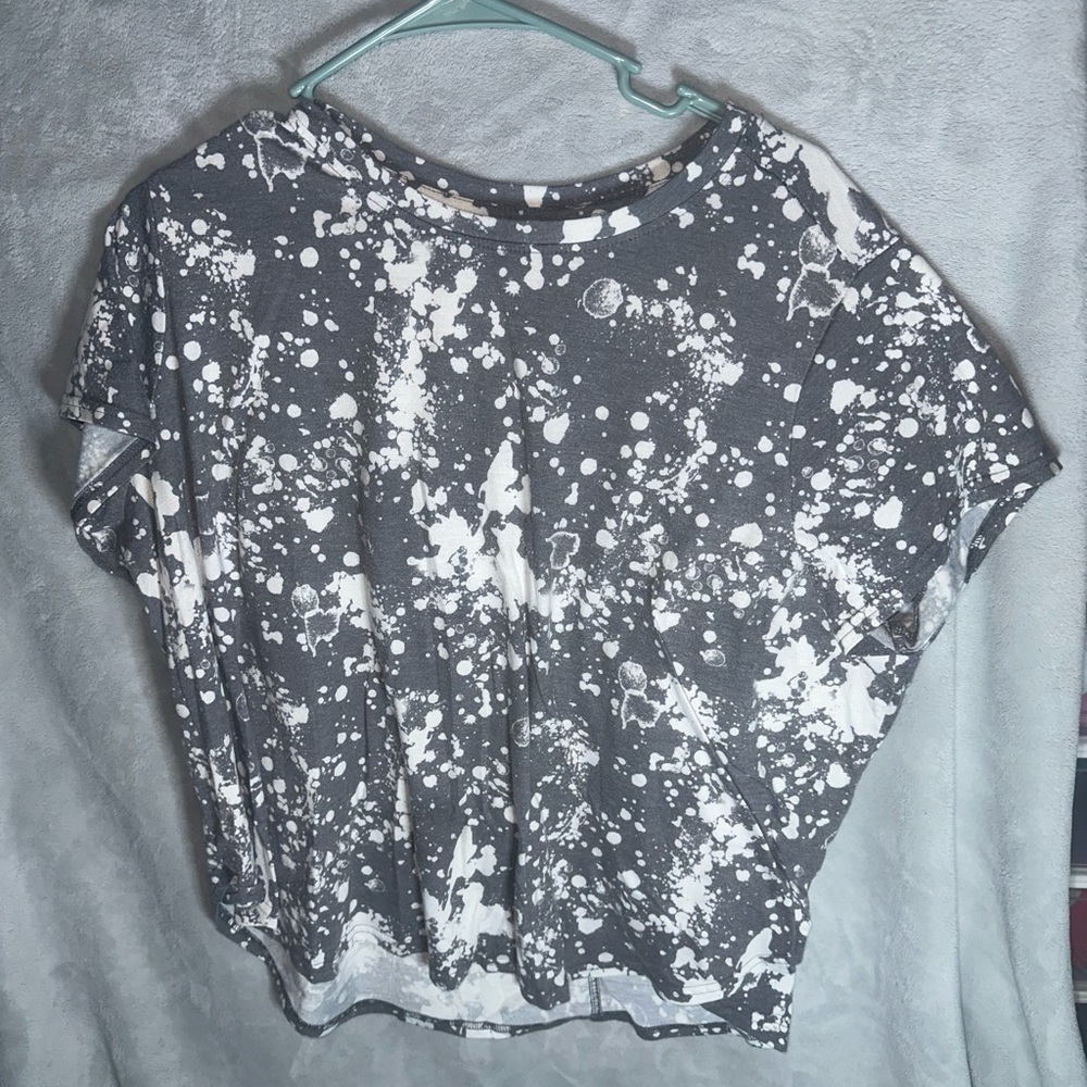 Terra & Sky Gray Boxy Crop T-Shirt with Short Sleeves